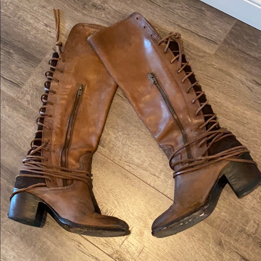 Free Bird Steve Madden Coal leather knee boots